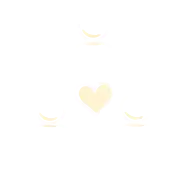 Triangle of people with a heart in the middle